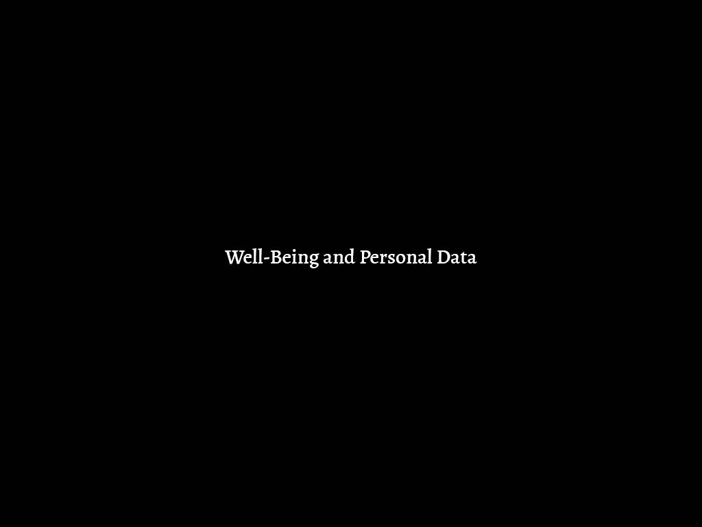 Well-Being and Personal Data 